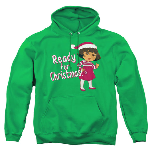 Dora The Explorer Dora Ready For The Holidays Mens Hoodie Kelly Green Officially Licensed