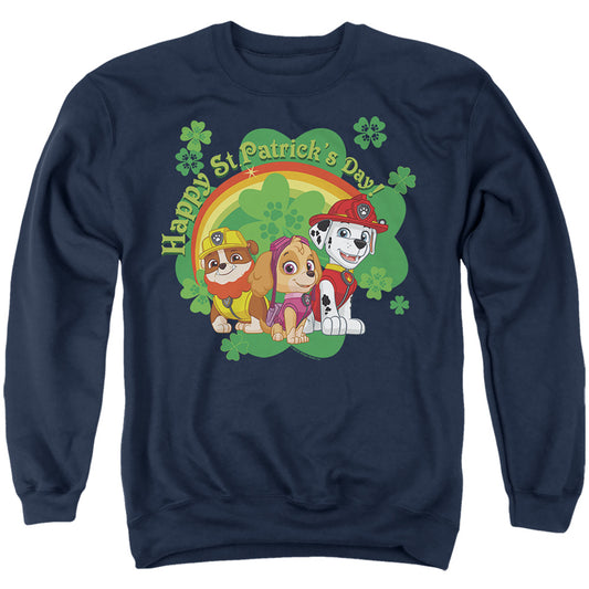Paw Patrol St. Patrick'S Day Team Mens Crewneck Sweatshirt Navy Officially Licensed