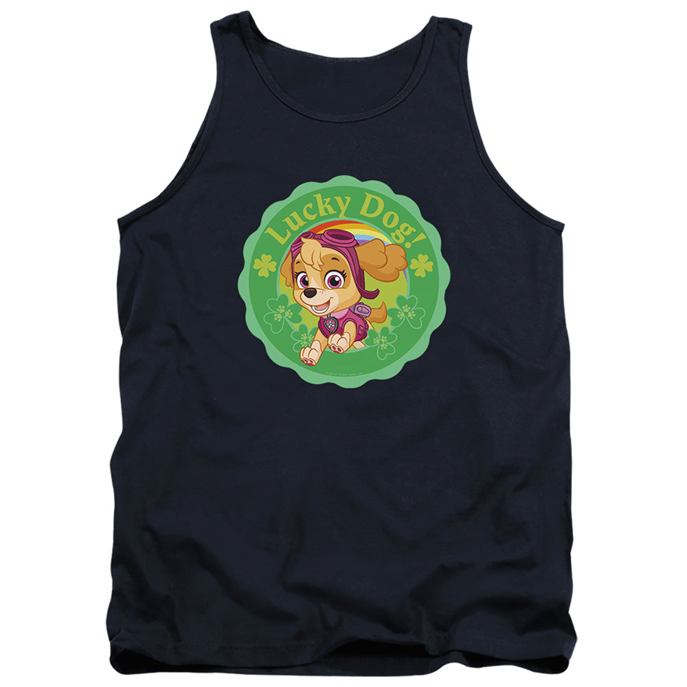 Paw Patrol St. Patrick'S Day Lucky Dog Mens Tank Top Shirt Navy Officially Licensed