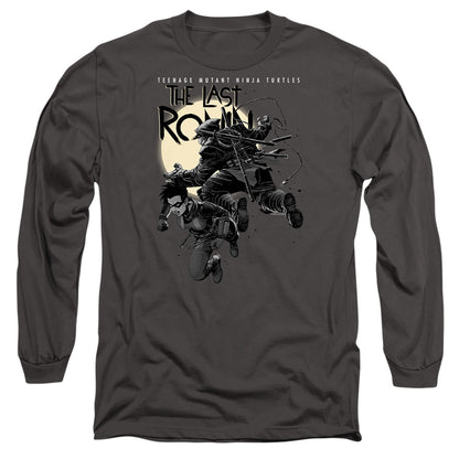 Tmnt Casey Marie Jones Leaping Mens Long Sleeve Shirt Charcoal Officially Licensed