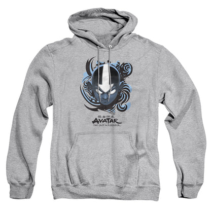 Avatar The Last Airbender Airbender Blue And Black Kanji Mens Hoodie Athletic Heather