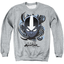 Load image into Gallery viewer, Avatar The Last Airbender Airbender Blue And Black Kanji Mens Crewneck Sweatshirt Athletic Heather