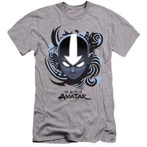 Avatar The Last Airbender Airbender Blue And Black Kanji Hbo Premium Bella Canvas Slim Fit Mens T Shirt Athletic Heather