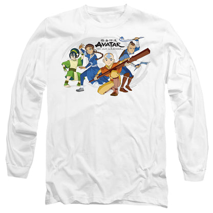 Avatar The Last Airbender Avatars Group Mens Long Sleeve Shirt White