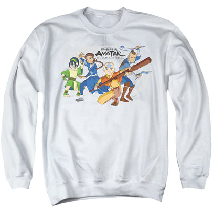 Avatar The Last Airbender Avatars Group Mens Crewneck Sweatshirt White
