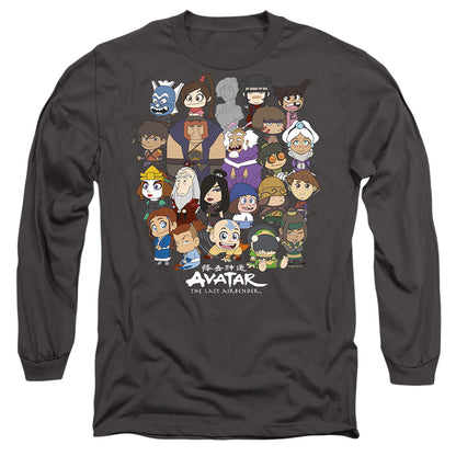 Avatar The Last Airbender Chibi Group Mens Long Sleeve Shirt Charcoal