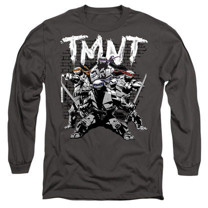 Tmnt Tmnt Team Mens Long Sleeve Shirt Charcoal Officially Licensed