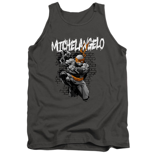 Tmnt Tmnt Michelangelo Mens Tank Top Shirt Charcoal