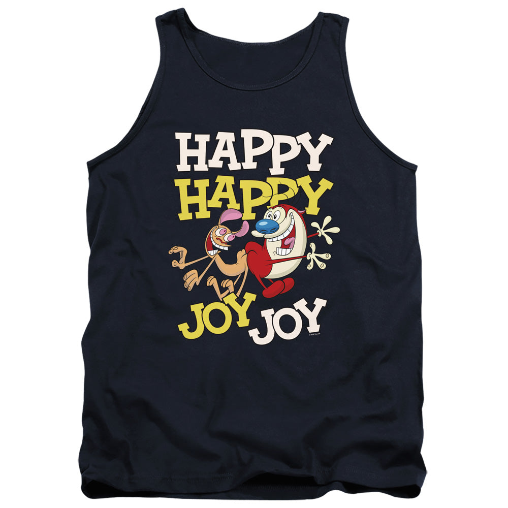 Ren And Stimpy Happy Happy Joy Joy Mens Tank Top Shirt Navy