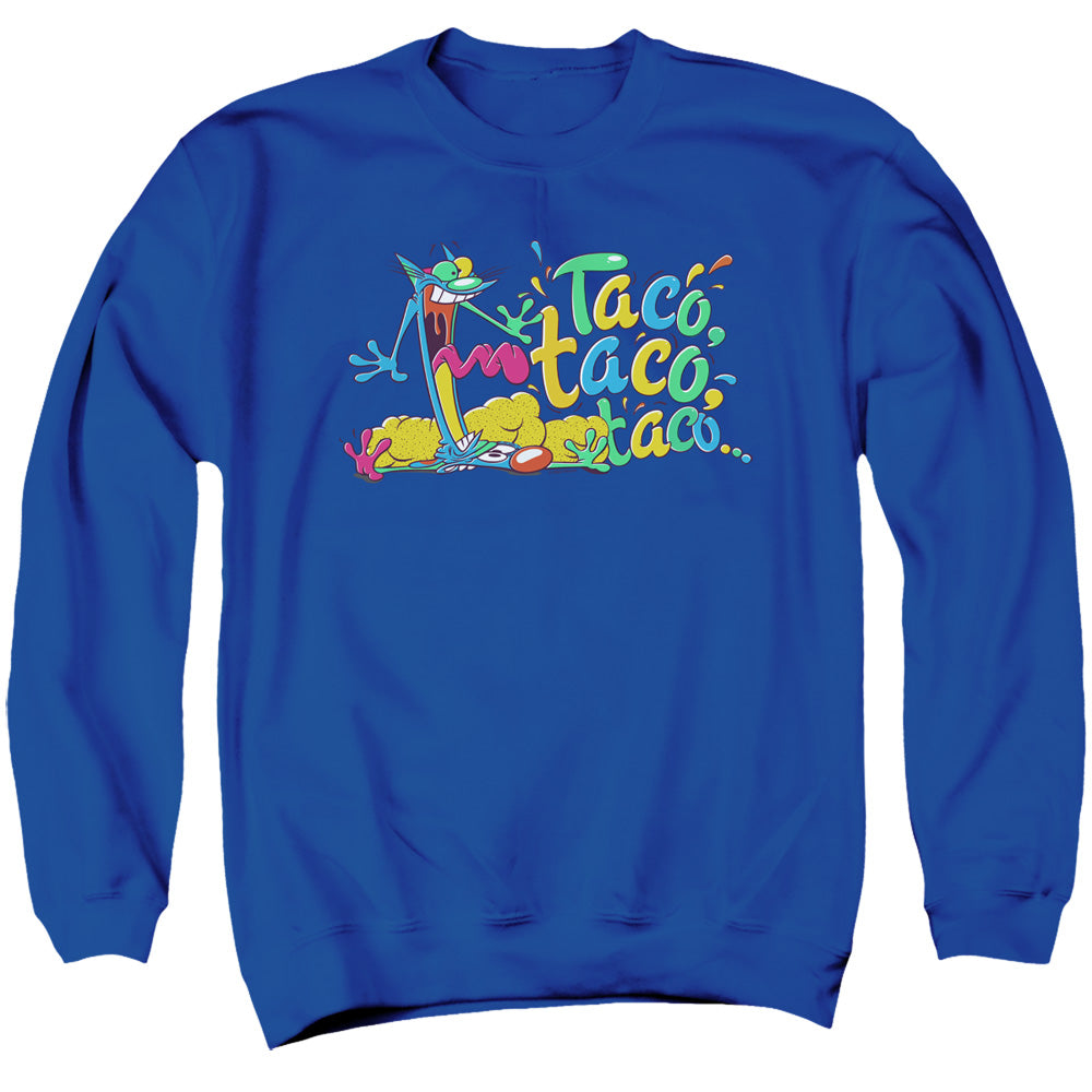 Catdog Taco Taco Taco Mens Crewneck Sweatshirt Royal Officially Licensed