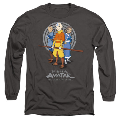 Avatar The Last Airbender Team Avatar Mens Long Sleeve Shirt Charcoal