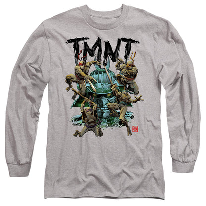 Tmnt Feudal Japan Mens Long Sleeve Shirt Athletic Heather Officially Licensed