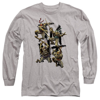 Tmnt Shinobi Mens Long Sleeve Shirt Athletic Heather Officially Licensed