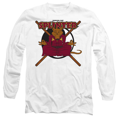 Tmnt Radical Rat Splinter Mens Long Sleeve Shirt White Officially Licensed