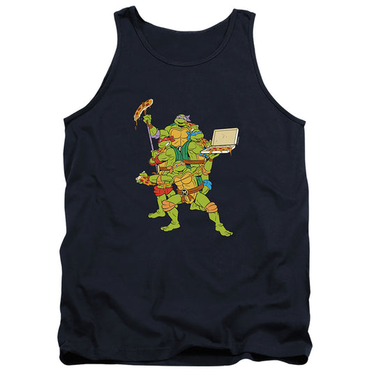 Tmnt Pizza Party Mens Tank Top Shirt Navy