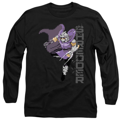 Tmnt Retro Arcade Shredder Mens Long Sleeve Shirt Black Officially Licensed