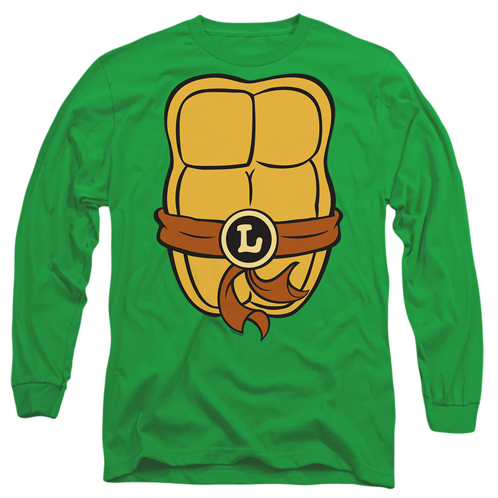 Tmnt Leonardo Chest Mens Long Sleeve Shirt Kelly Green Officially Licensed