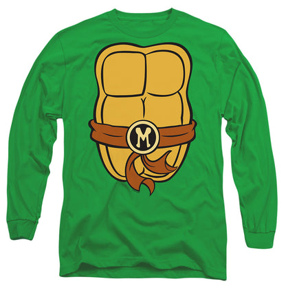 Tmnt Michelangelo Chest Mens Long Sleeve Shirt Kelly Green Officially Licensed
