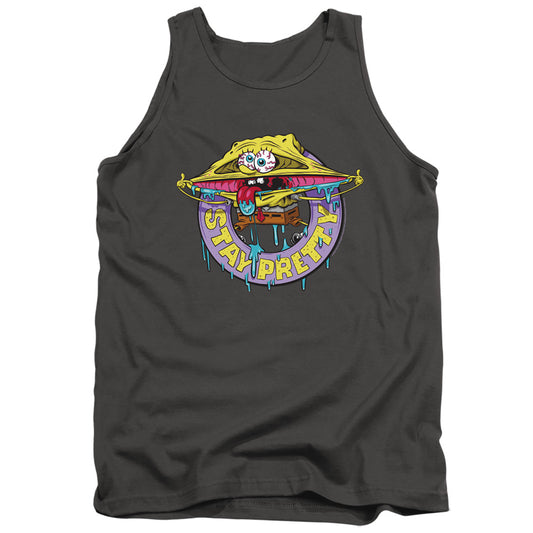 Spongebob Stay Pretty Mens Tank Top Shirt Charcoal