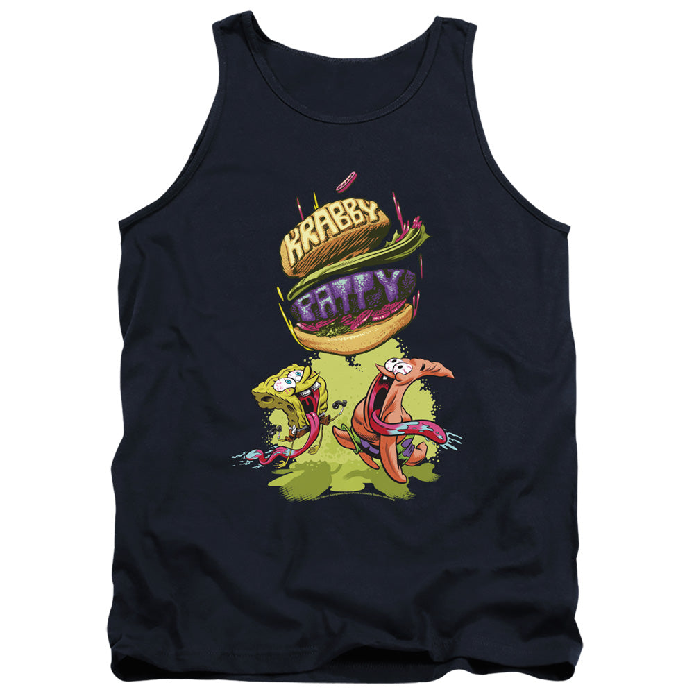 Spongebob Krabby Patty From The Sky Mens Tank Top Shirt Navy