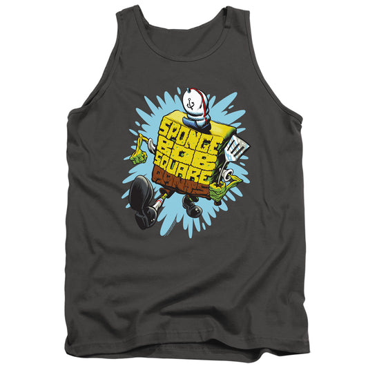 Spongebob Letter Spongebob Mens Tank Top Shirt Charcoal