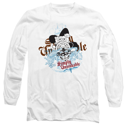 Spongebob Simply Unsinkable Mens Long Sleeve Shirt White Officially Licensed