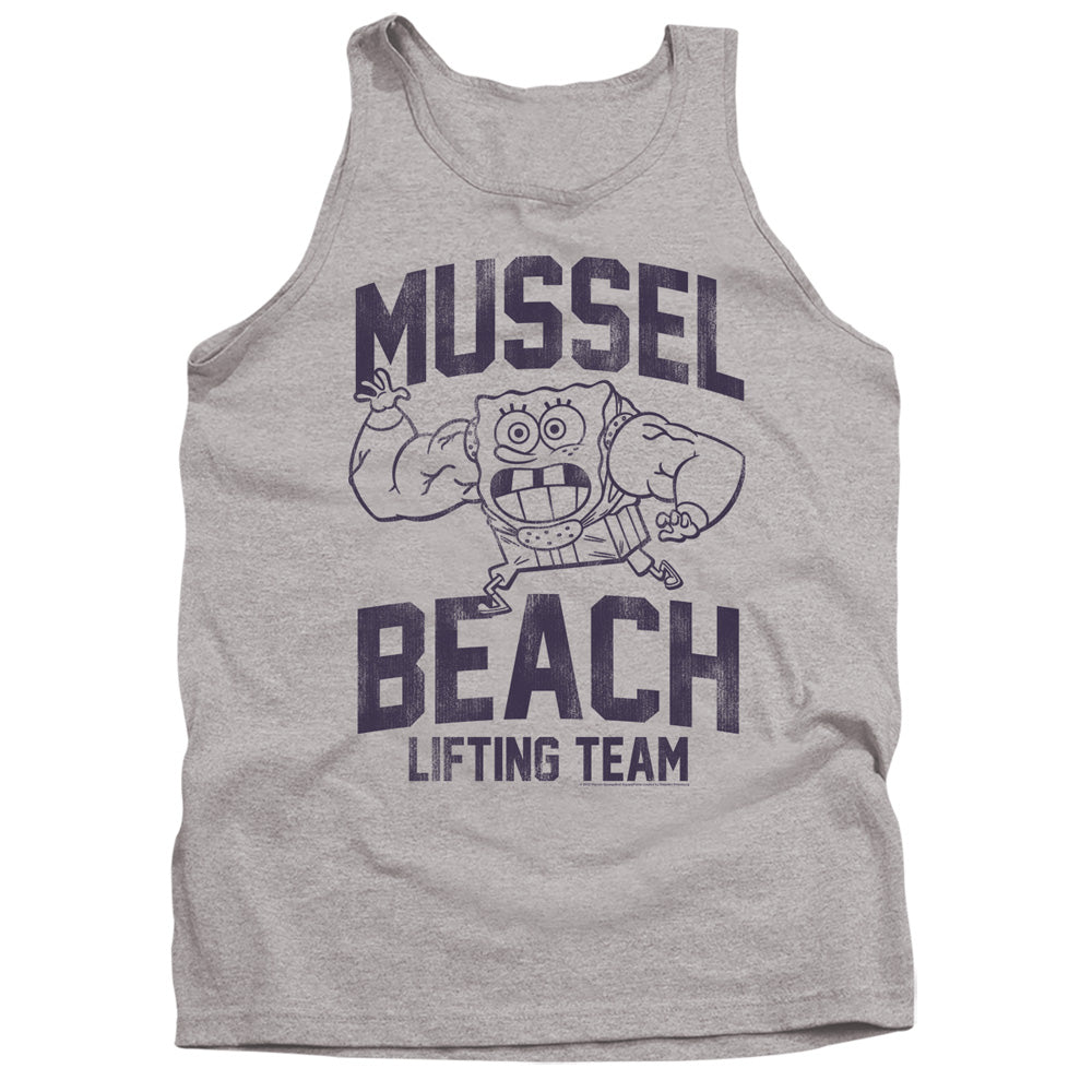 Spongebob Mussle Beach Lifting Team Mens Tank Top Shirt Athletic Heather