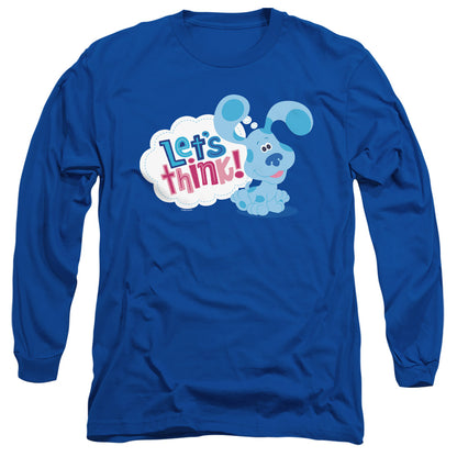 Blues Clues & You Lets Think Mens Long Sleeve Shirt Royal Blue Officially Licensed