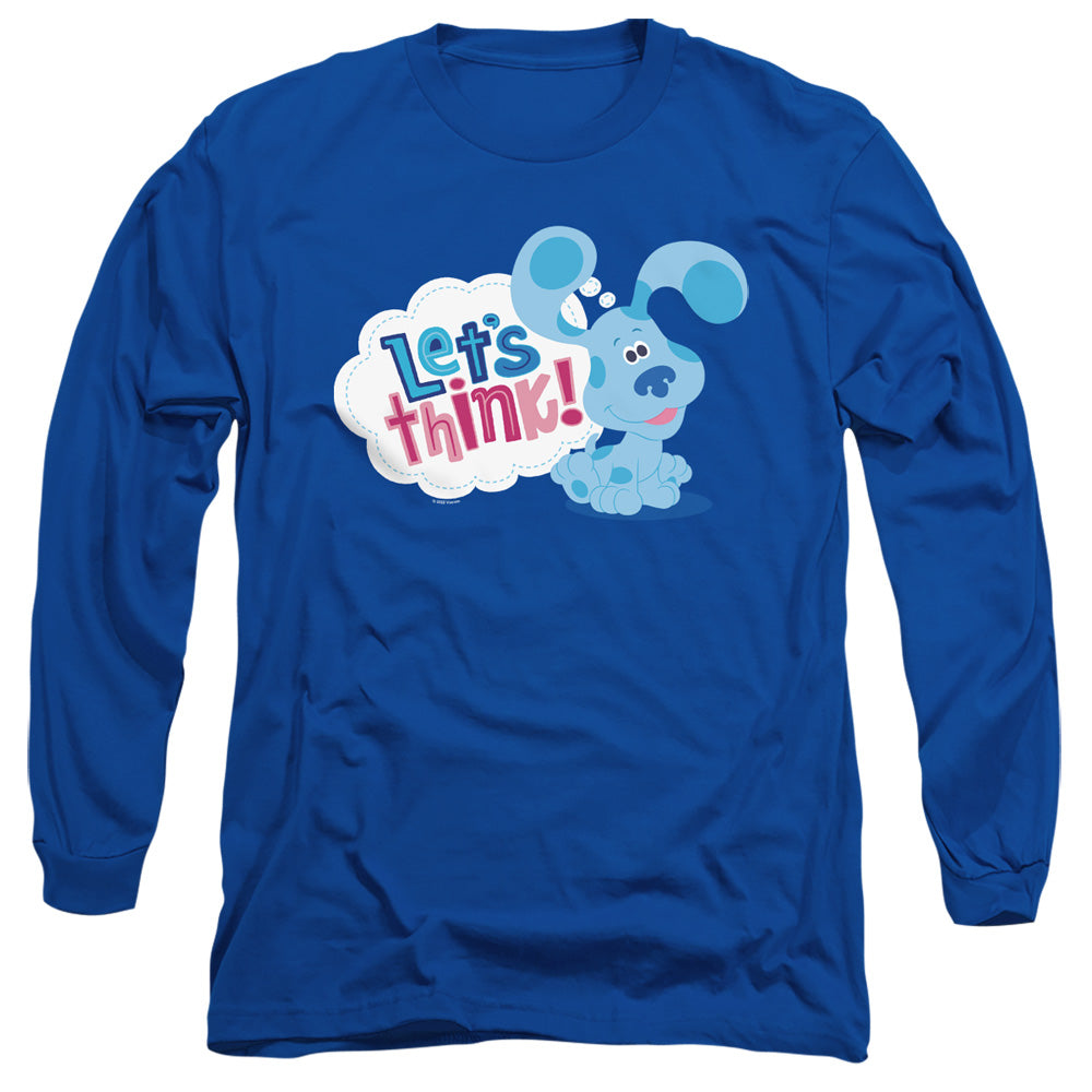 Blues Clues & You Lets Think Mens Long Sleeve Shirt Royal Blue Officially Licensed
