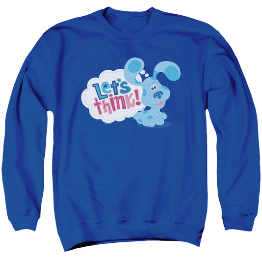 Blues Clues & You Lets Think Mens Crewneck Sweatshirt Royal Blue Officially Licensed