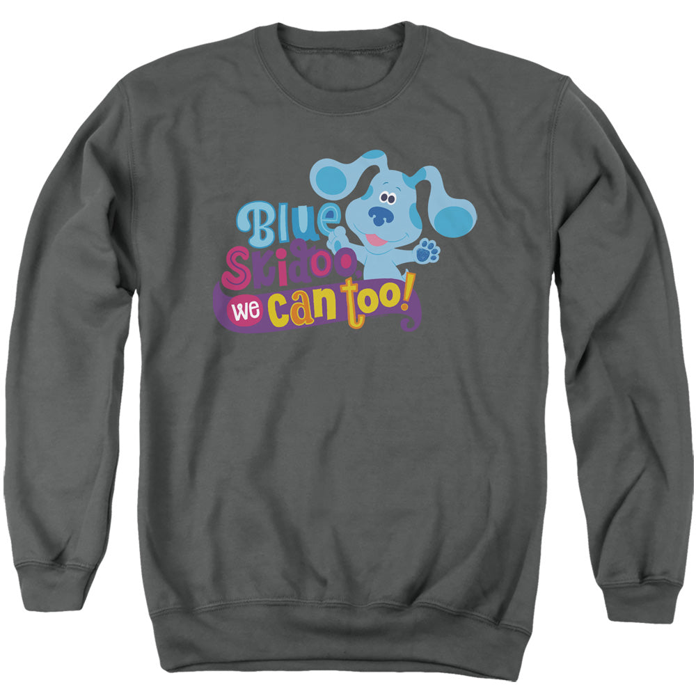 Blues Clues & You We Can Too! Mens Crewneck Sweatshirt Charcoal Officially Licensed
