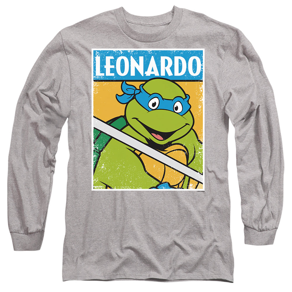 Tmnt Tmnt Leo Mens Long Sleeve Shirt Athletic Heather Officially Licensed