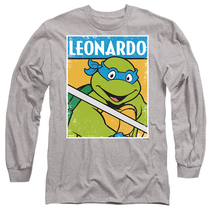 Tmnt Tmnt Leo Mens Long Sleeve Shirt Athletic Heather Officially Licensed