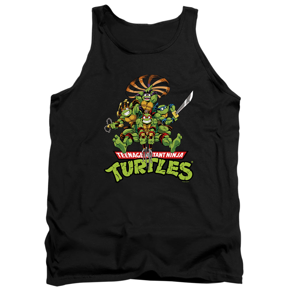 Tmnt Manga Turtles Mens Tank Top Shirt Black