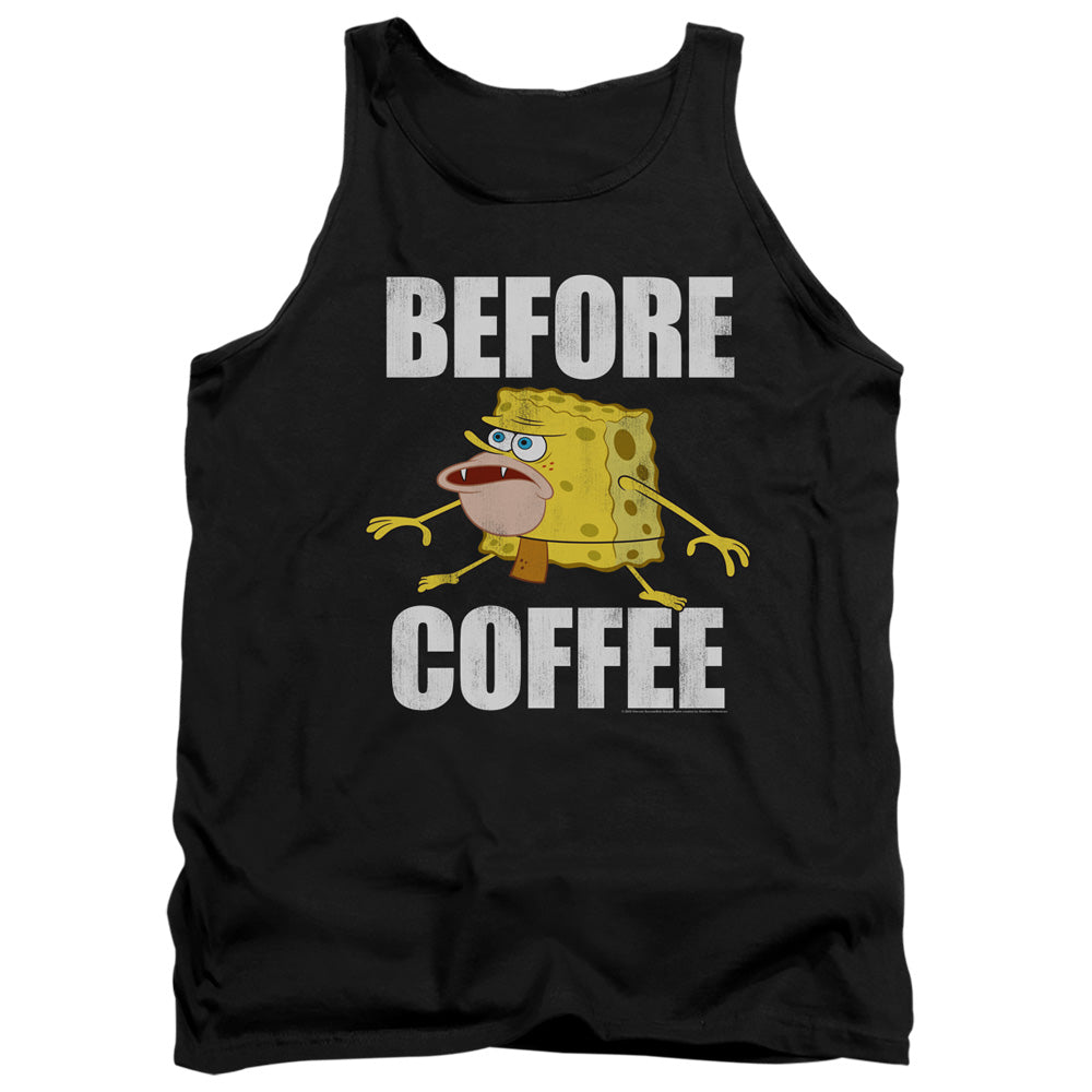 Spongebob Before Coffee Meme Mens Tank Top Shirt Black