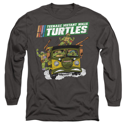 Tmnt Tmnt Van Mens Long Sleeve Shirt Charcoal Officially Licensed