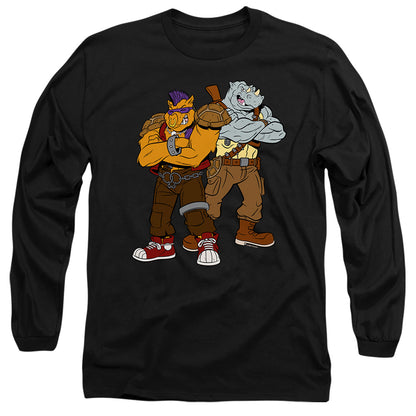Tmnt Bebop And Rocksteady Mens Long Sleeve Shirt Black Officially Licensed
