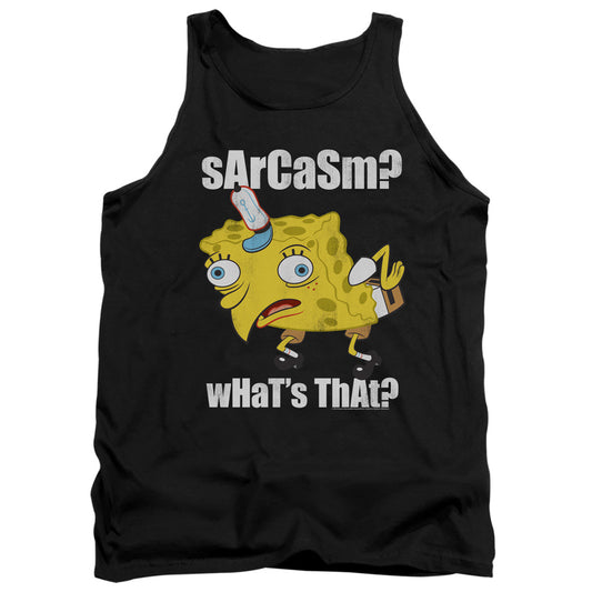 Spongebob Sarcasm Meme Mens Tank Top Shirt Black