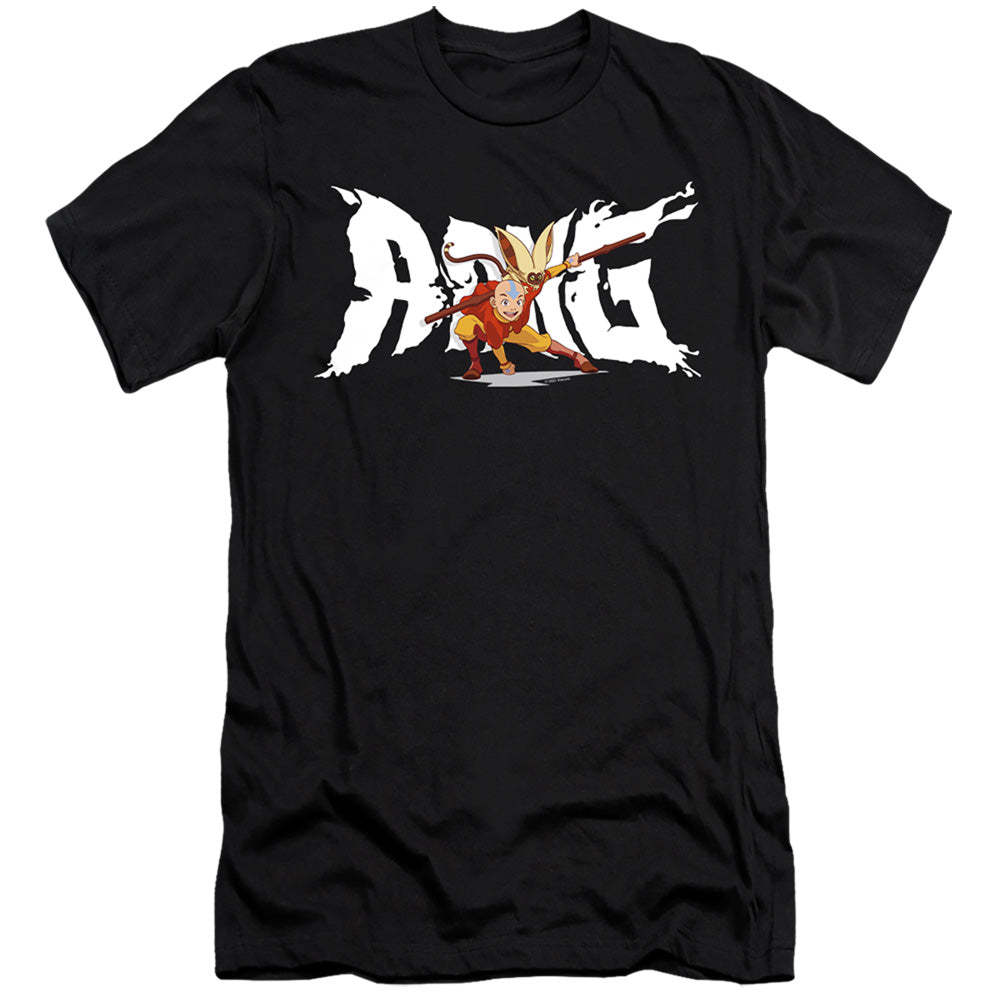 Avatar The Last Airbender Aang And Momo Hbo Premium Bella Canvas Slim Fit Mens T Shirt Black