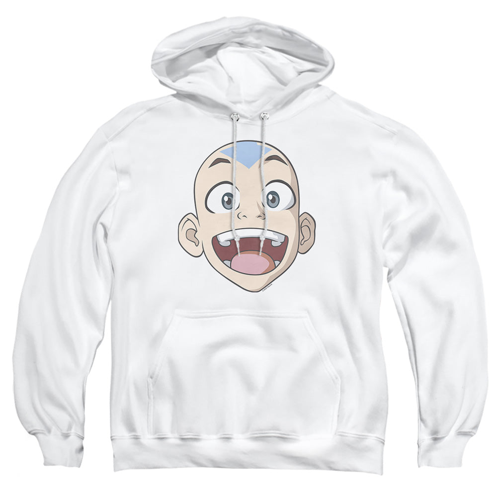 Avatar The Last Airbender Big Aang Face Mens Hoodie White