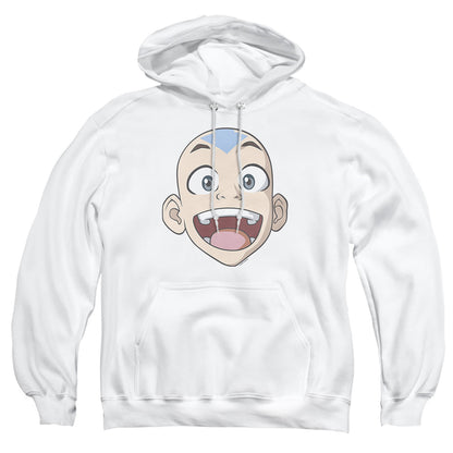 Avatar The Last Airbender Big Aang Face Mens Hoodie White