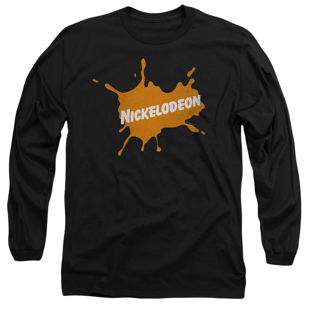 Nickelodeon Brand Nick Retro Burst Logo Mens Long Sleeve Shirt Black Officially Licensed
