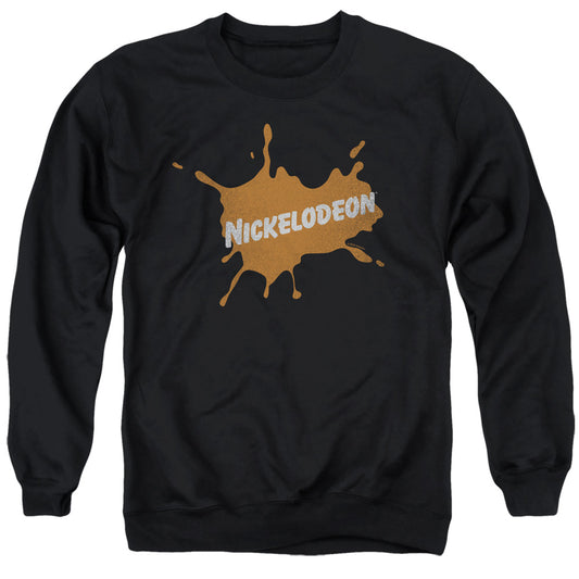 Nickelodeon Brand Nick Retro Burst Logo Mens Crewneck Sweatshirt Black Officially Licensed