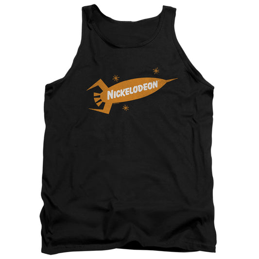 Nickelodeon Brand Nick Retro Rocket Logo Mens Tank Top Shirt Black