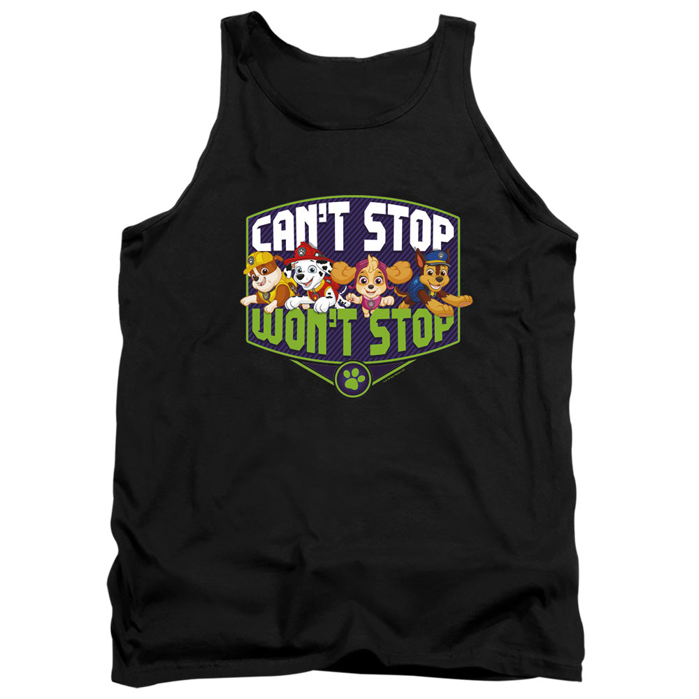 Paw Patrol Can'T Stop Won'T Stop Mens Tank Top Shirt Black