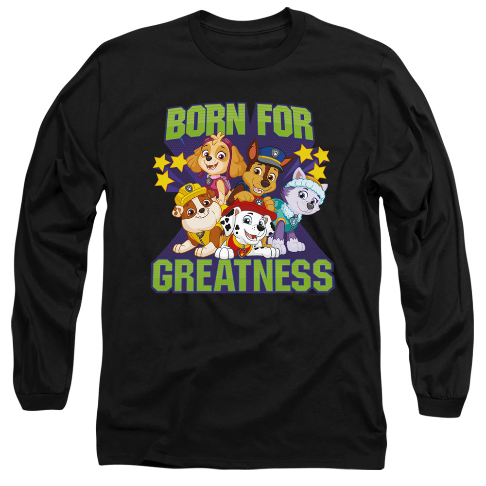 Paw Patrol Born For Greatness Mens Long Sleeve Shirt Black Officially Licensed