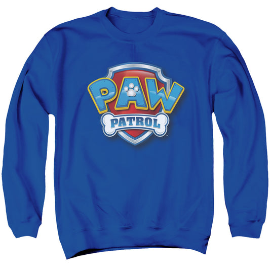 Paw Patrol 3D Logo Mens Crewneck Sweatshirt Royal Blue Officially Licensed