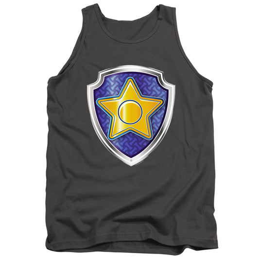 Paw Patrol Chase Badge Mens Tank Top Shirt Charcoal