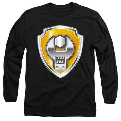 Paw Patrol Rubble Badge Mens Long Sleeve Shirt Black Officially Licensed