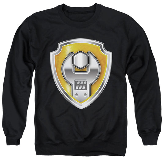 Paw Patrol Rubble Badge Mens Crewneck Sweatshirt Black Officially Licensed